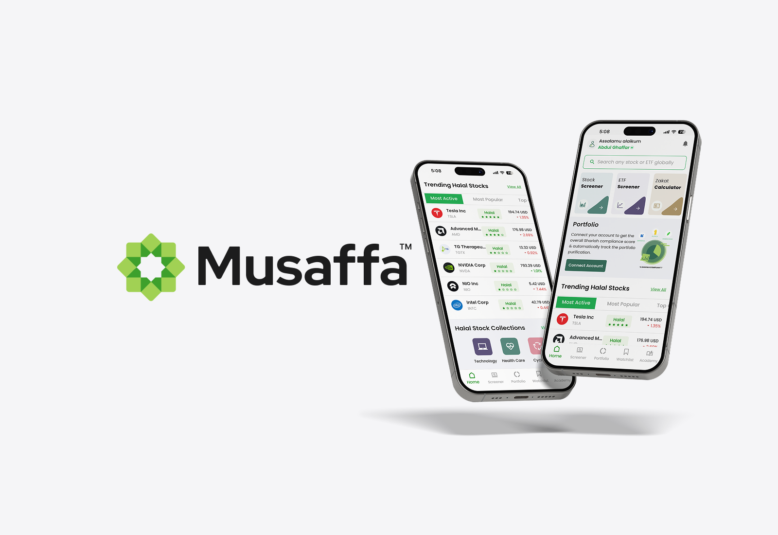 Musaffa Islamic Finance App AI interface